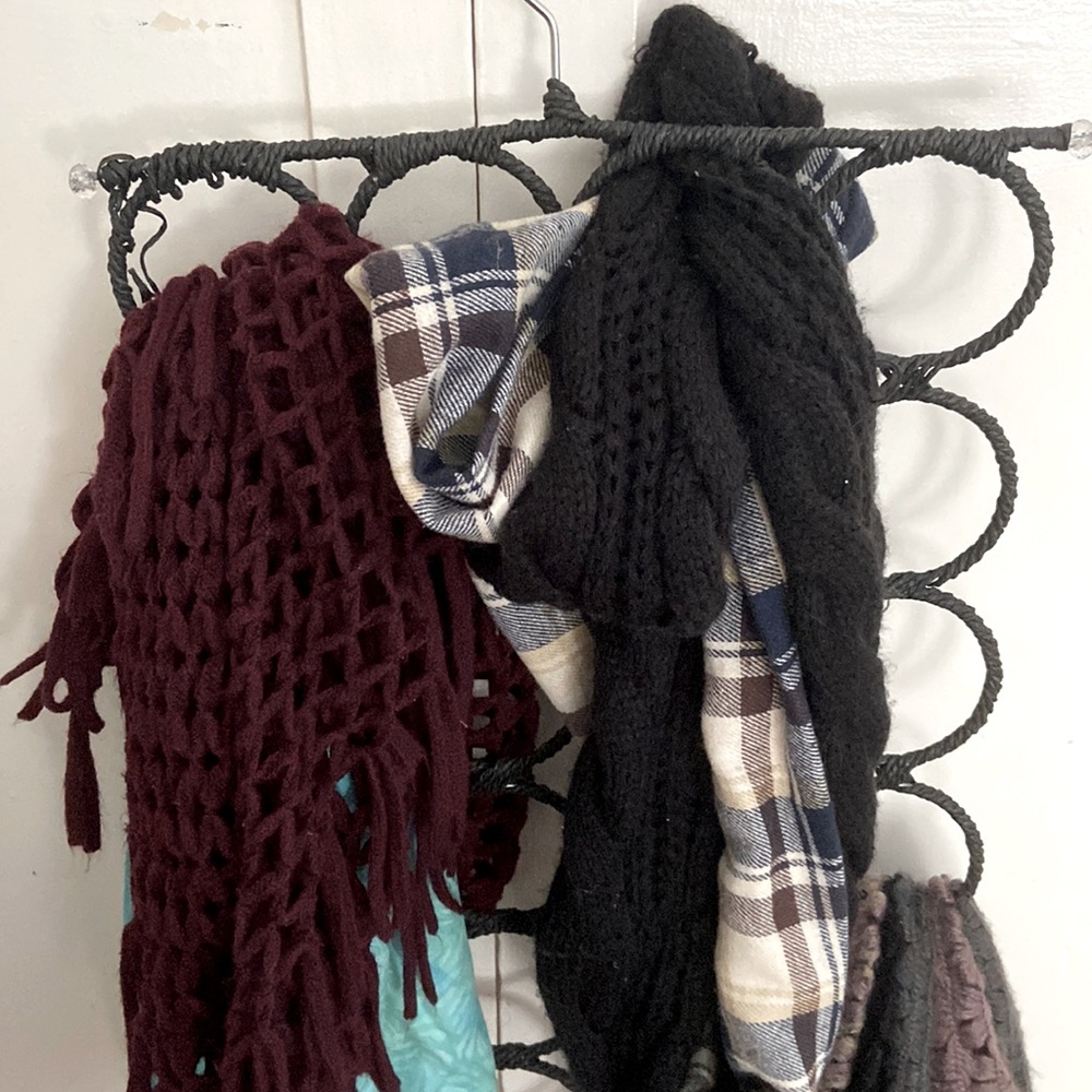 Scarf Holder And Multiple Scarfs To Add To It - image 1